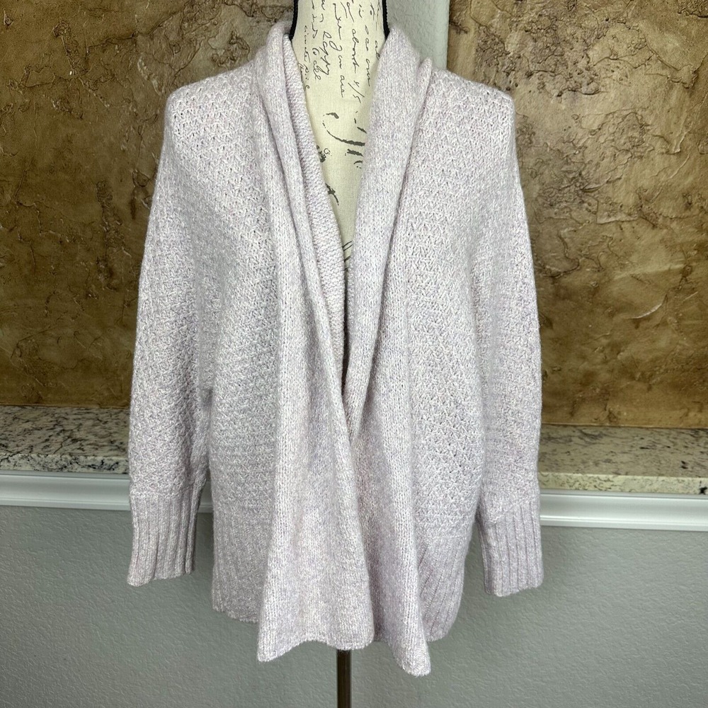 Anthropologie Angel of the North Sweater Womens Small Cardigan Open Lavender‎